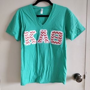 American Apparel Teal Theta Letter T-Shirt